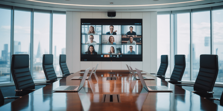 a modern office in London showing the video conferencing solutions